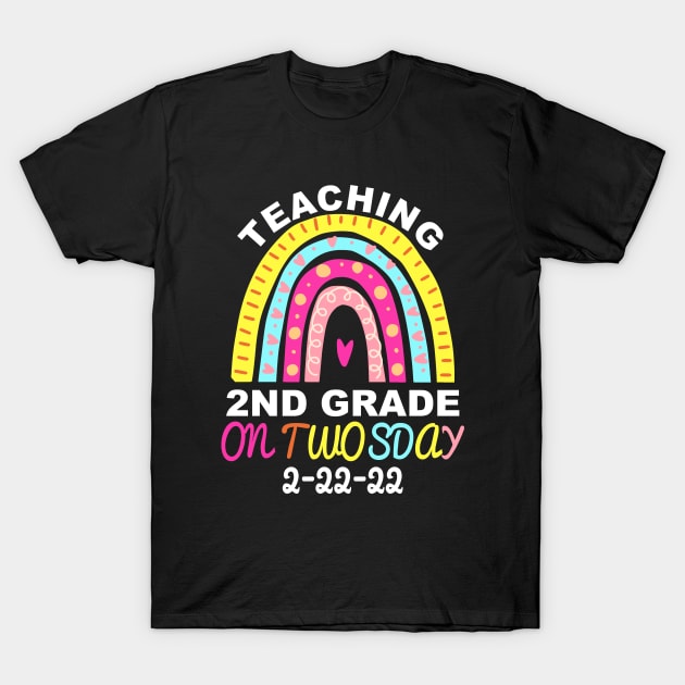 Teaching 2nd Grade On Twosday 2/22/2022 Funny School Teacher T-Shirt by ZimBom Designer